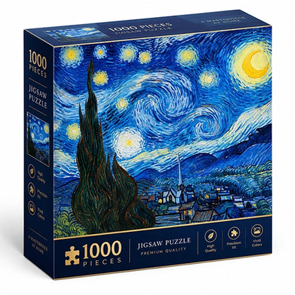 PUZZLE  1000 PCS NUIT ÉTOILÉE DE VINCENT VAN GOGH 70 x 50